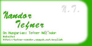 nandor tefner business card